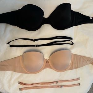 Pair of VS strapless bras 34B